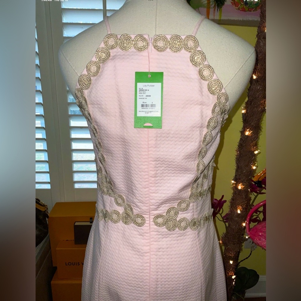 Lilly Pulitzer NWT Pearl Shift Dress Paradise Tint Size 4 - Picture 9 of 10